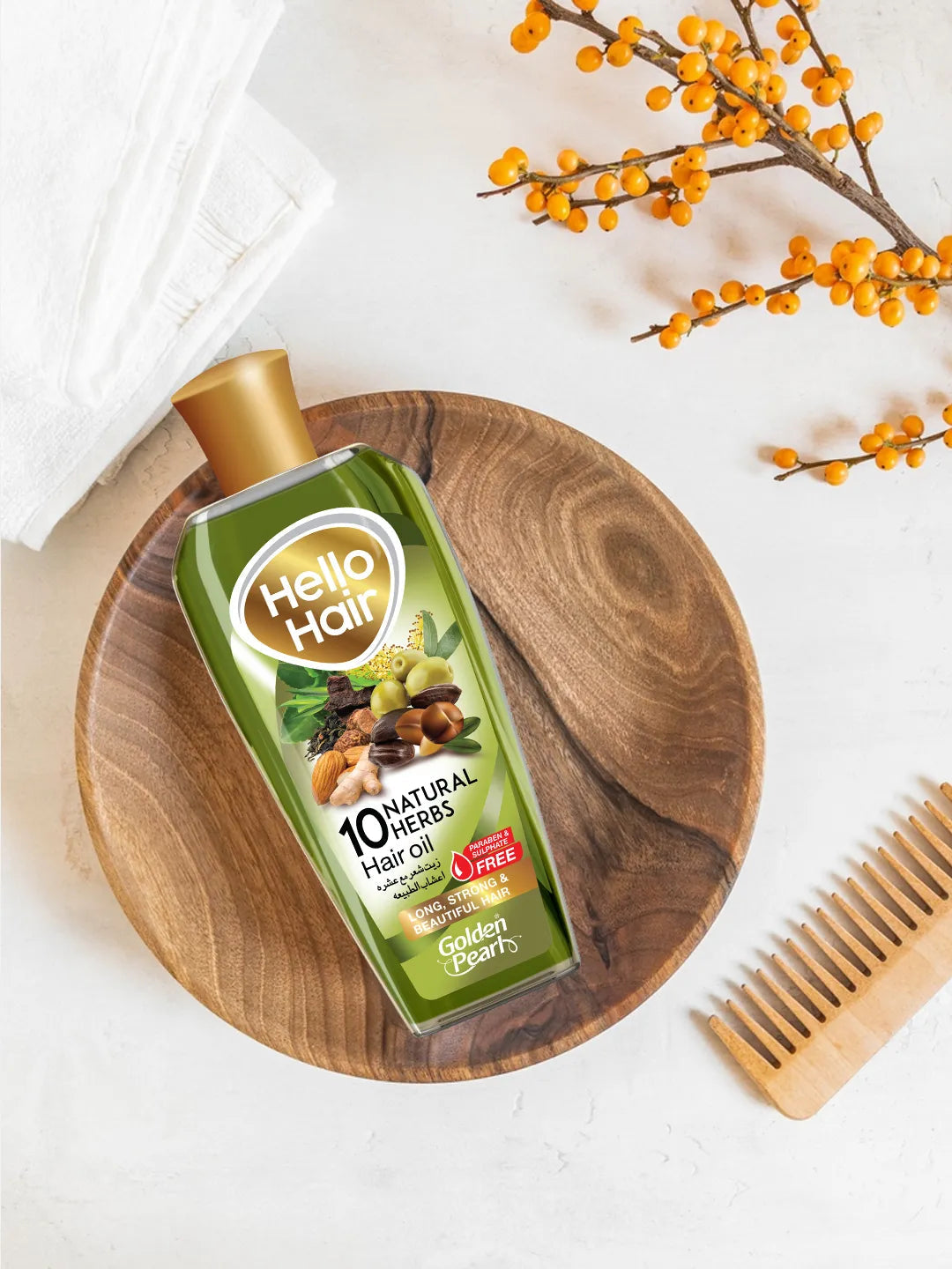 Golden Pearl Pakistan Hello Hair 10 Natural Herbal Hair Oil
