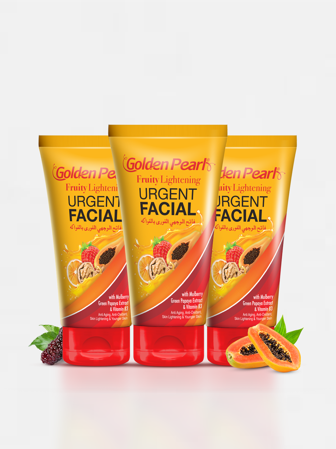 Golden Pearl Pakistan Pack of 3 Fruity Whitening Urgent Facial Deal