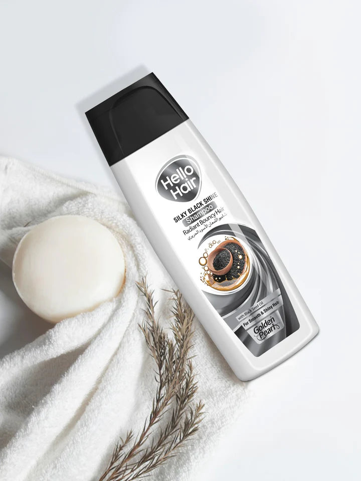 Hello Hair - 180 ML Silky Black Shine Shampoo Trade Pack