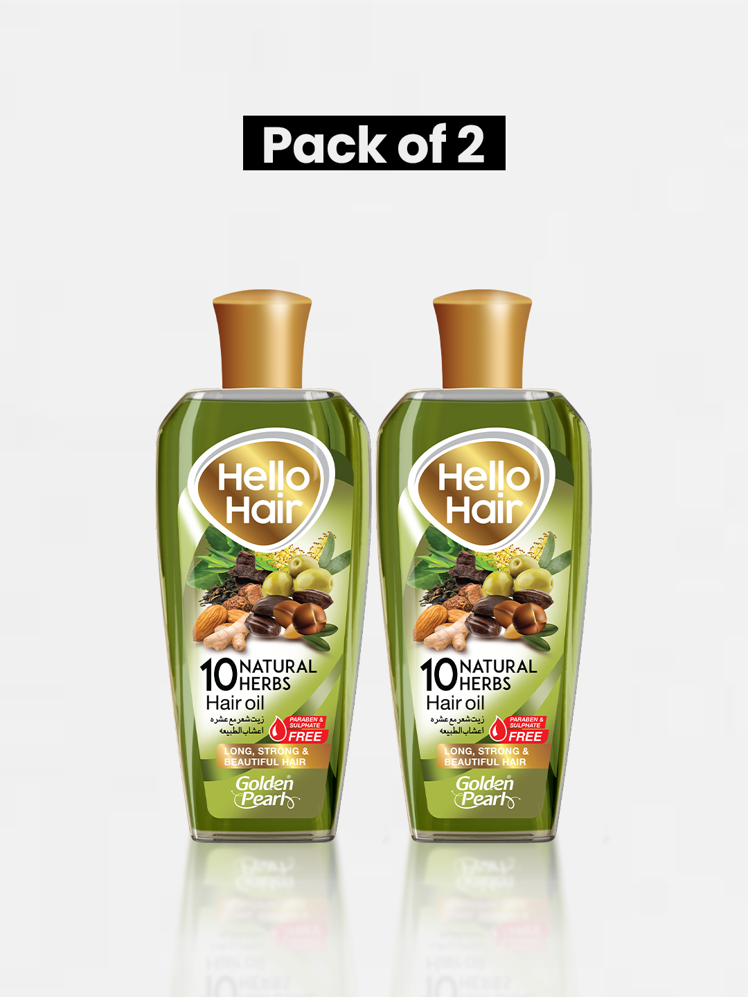 Pack of 2 Hello Hair 10 Natural Herbal Hair Oil
