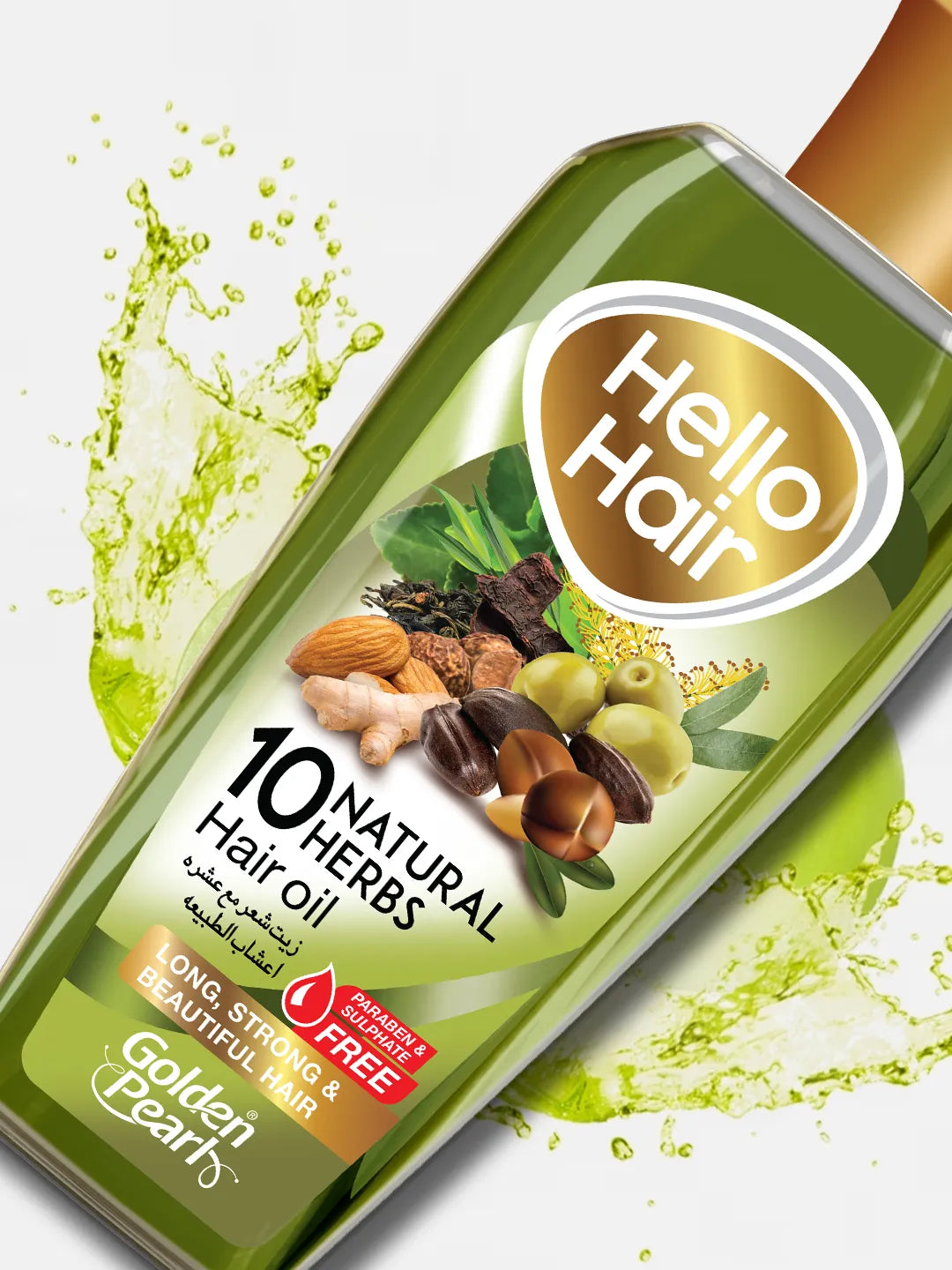 Golden Pearl Pakistan Hello Hair 10 Natural Herbal Hair Oil