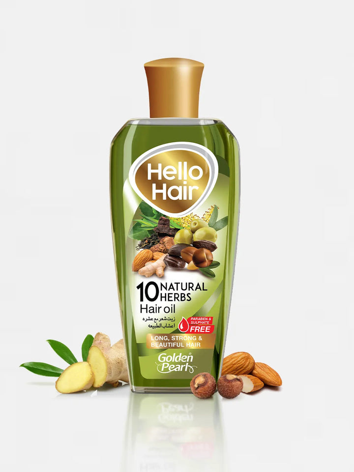Golden Pearl Pakistan Hello Hair 10 Natural Herbal Hair Oil