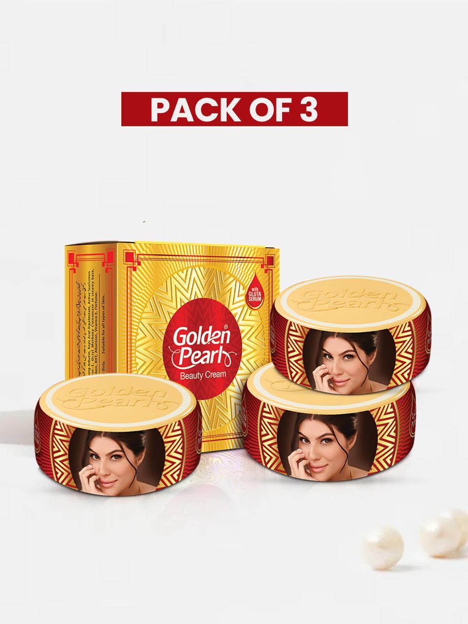 Pack of three beauty cream jars with a box on a white background