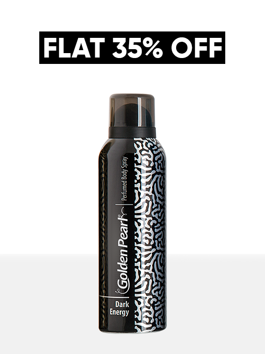 Black deodorant spray bottle with &