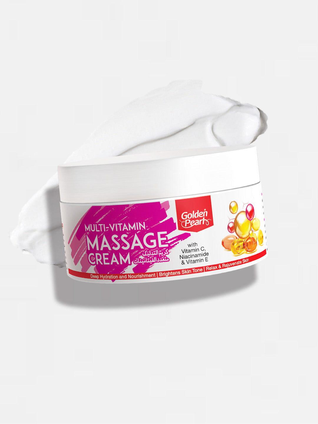 Jar of Golden Planet Multi-Vitamin Massage Cream on a white background