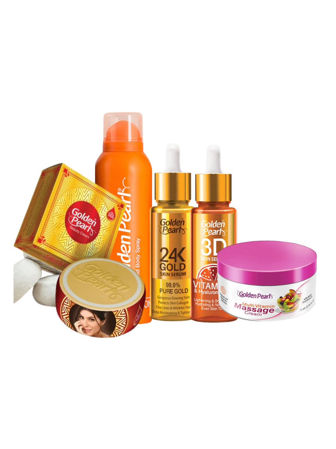 Collection of skincare and hair care products on a white background