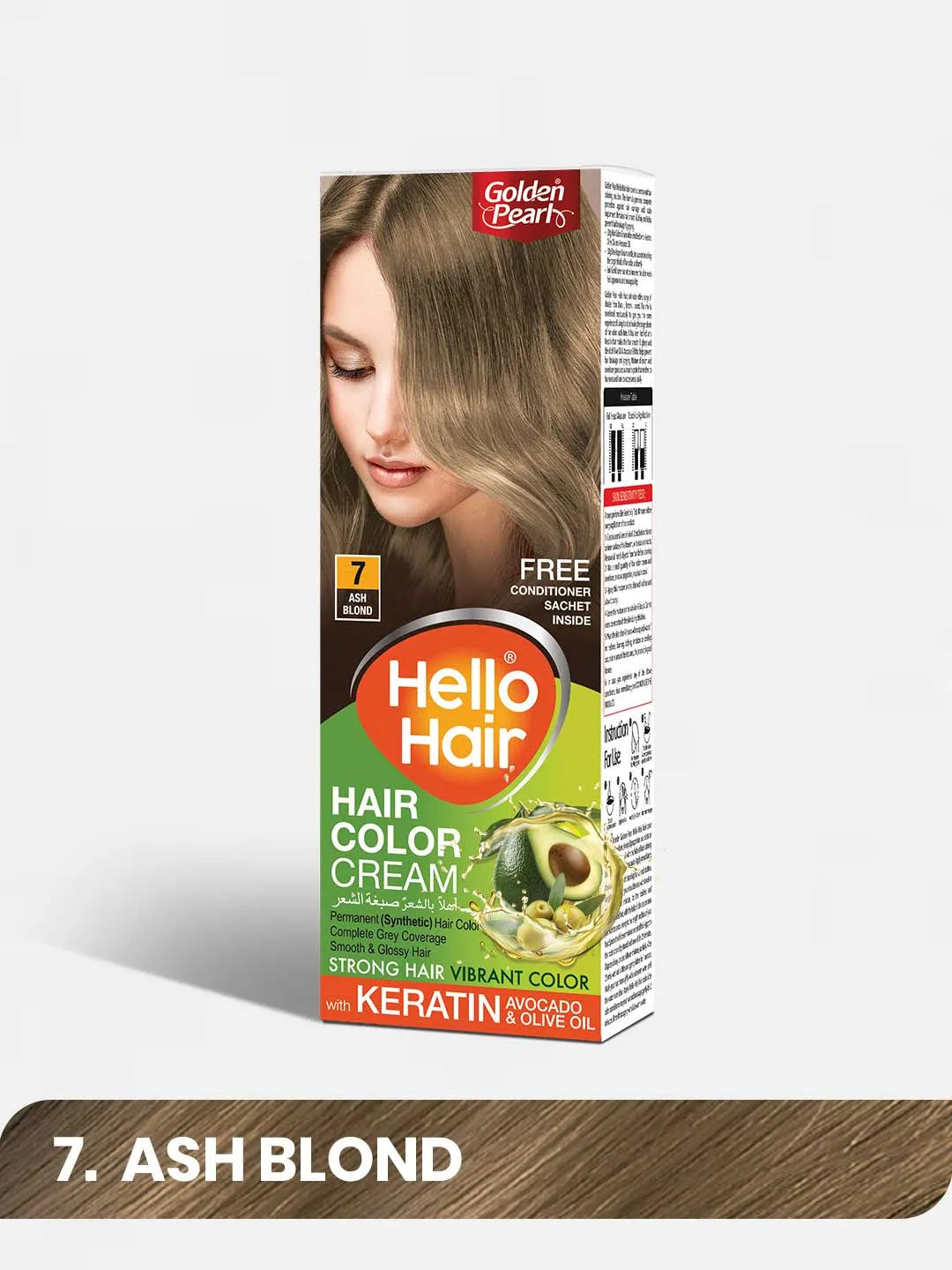 Pack of 2 Hello Hair - Hair Color Ash Blond 7