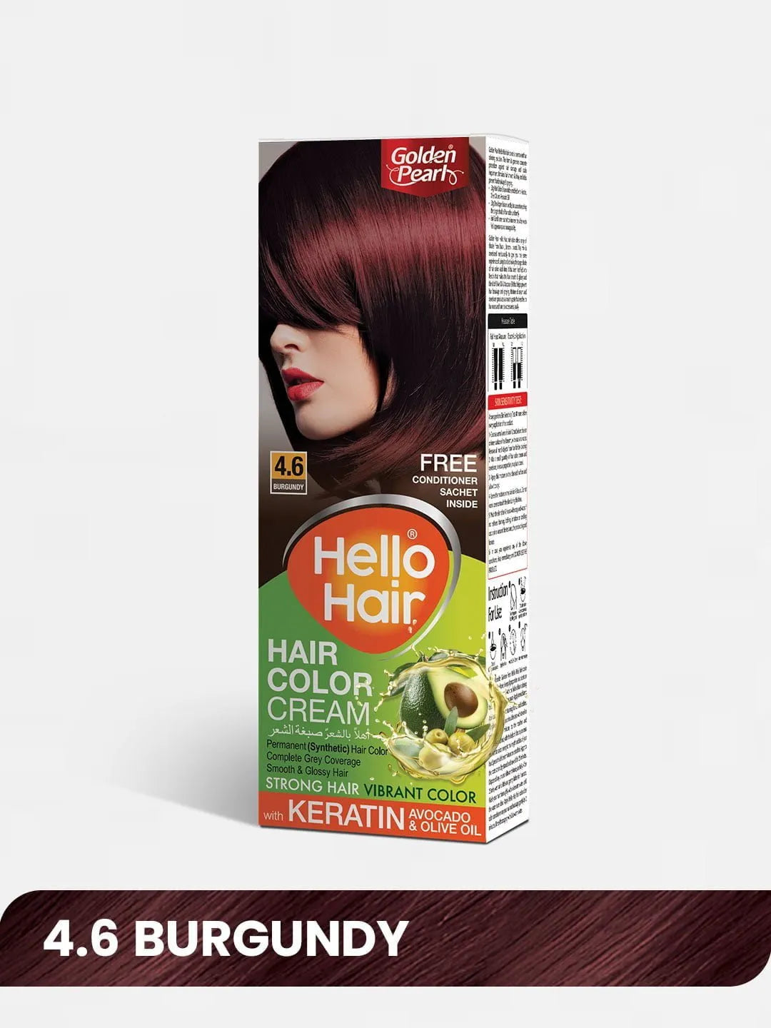 Pack of 2 Hello Hair - Hair Color Burgundy 4.6