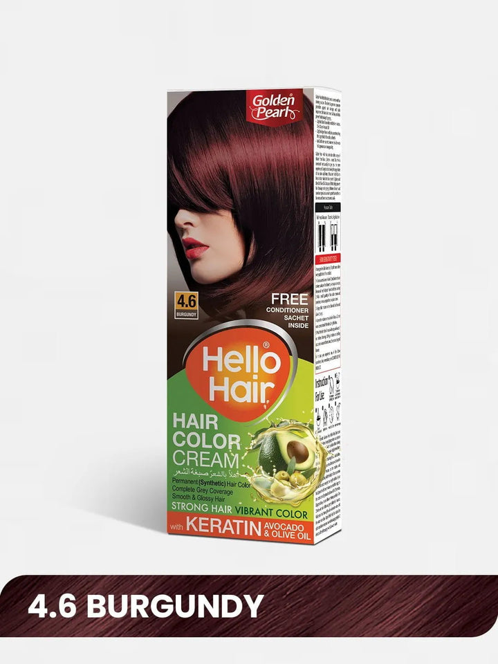 Pack of 2 Hello Hair - Hair Color Burgundy 4.6