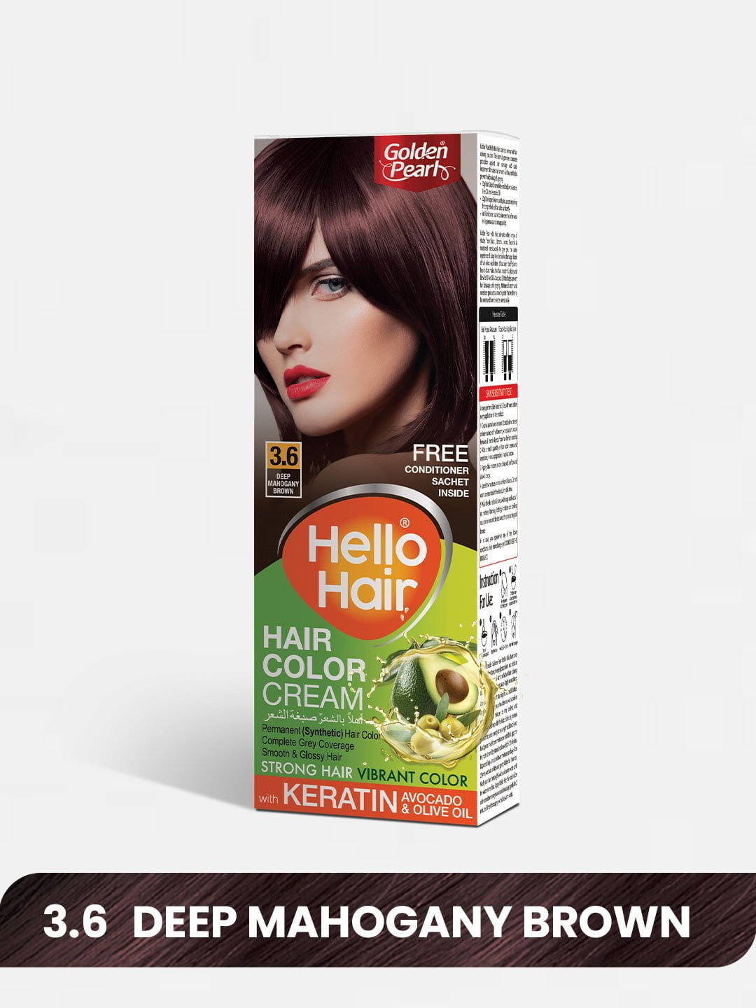 Golden Pearl Pakistan Hello Hair - Hair Color Deep Mahogany Brown 3.6