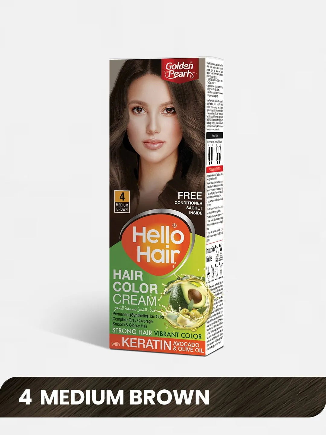 Pack of 2 Hello Hair - Hair Color Medium Brown 4