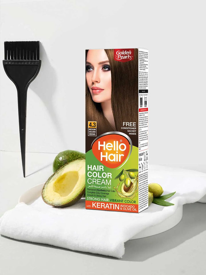 Golden Pearl Pakistan Hello Hair - Hair Color Medium Golden Brown 4.3