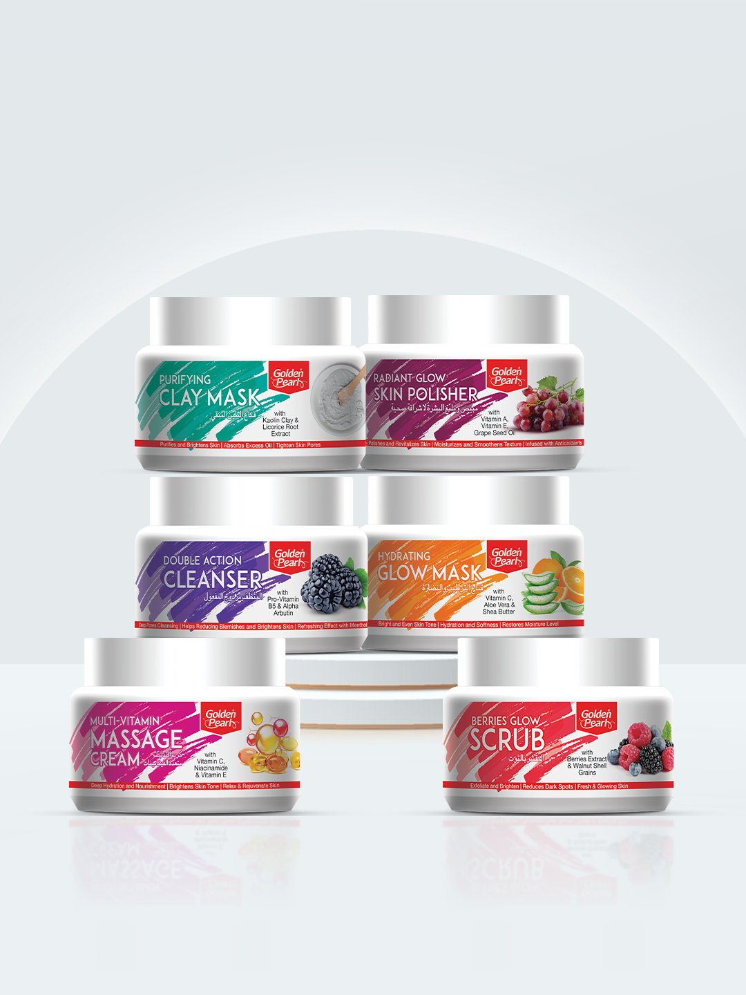 Golden Pearl 6-in-1 Facial Bundle 250 ml Jars