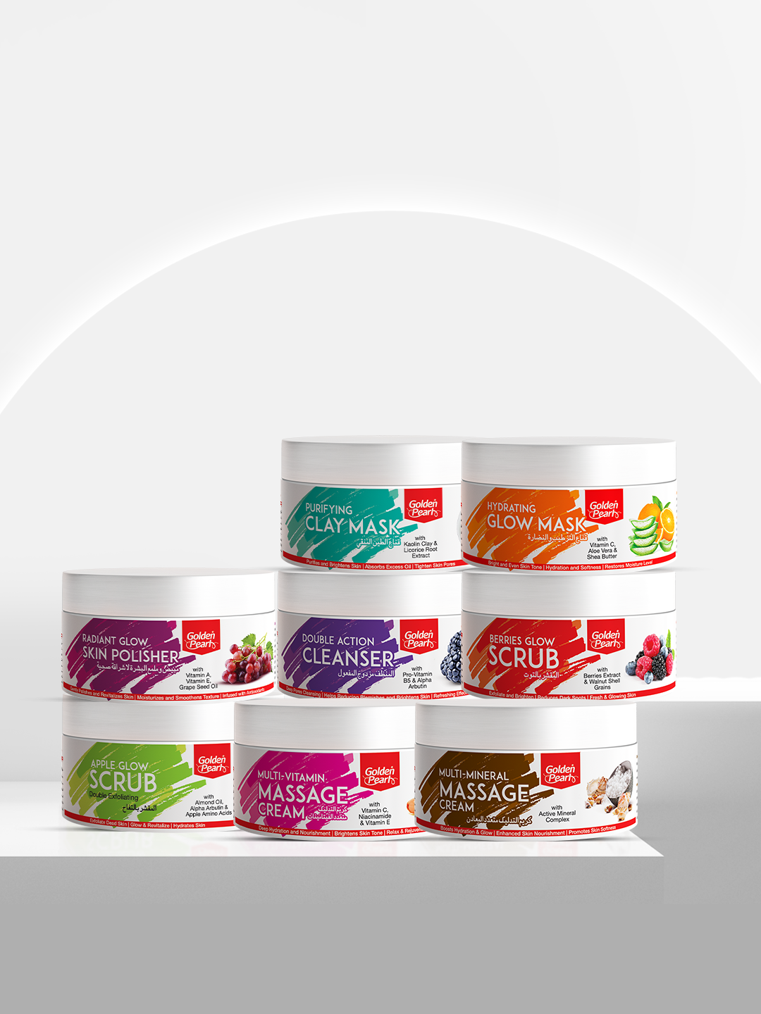Golden Pearl 8-in-1 Facial Bundle 75 ml Jars