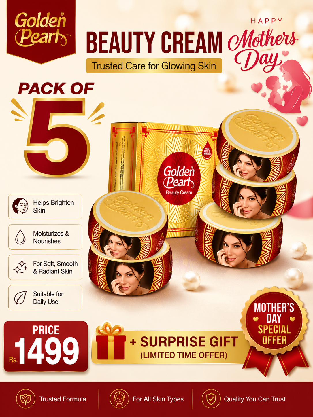 Pack of 5 Beauty Cream