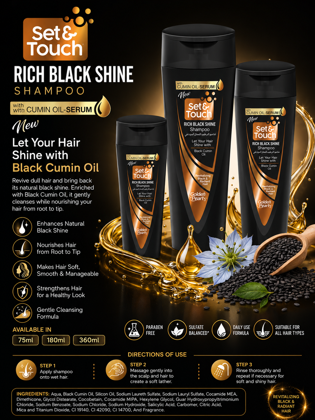 Set and Touch - Rich Black Shine Shampoo