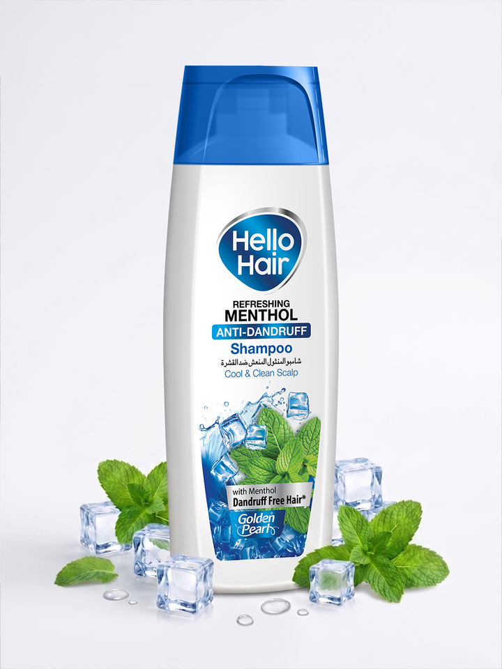 Hello Hair Refreshing Menthol Anti-Dandruff Shampoo – Cooling Dandruff Control for Fresh &amp; Clean Scalp