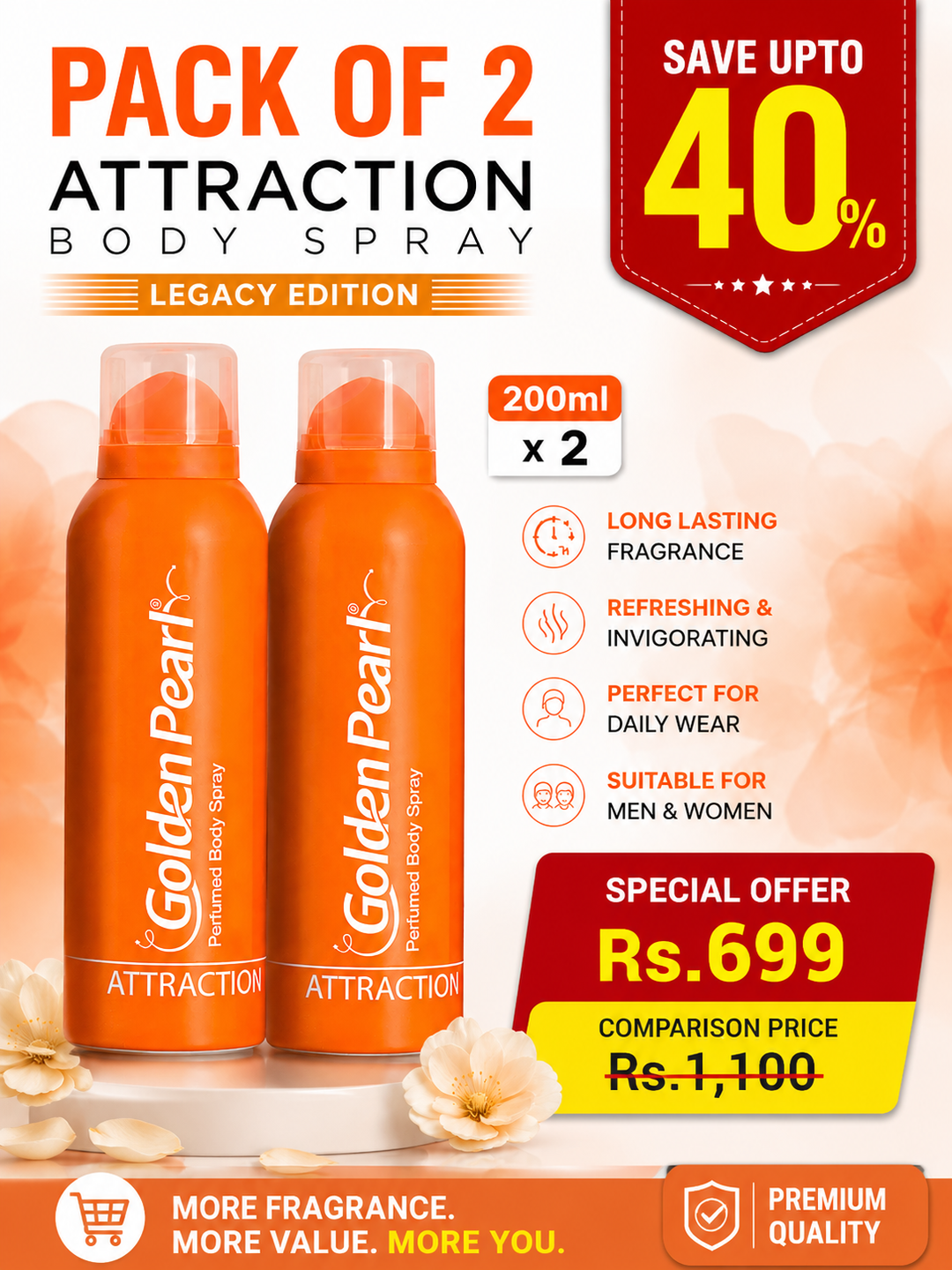 Pack of 2 Attraction Body Spray  - Legacy Edition